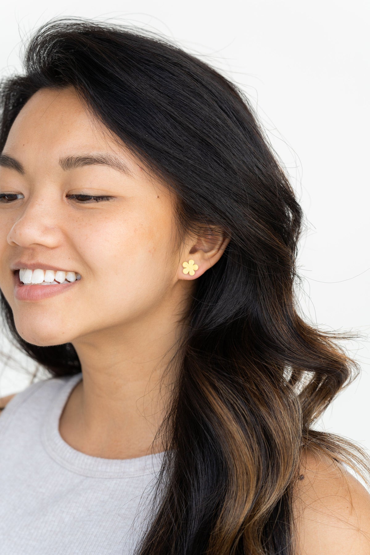 Flower Studs- Sunshine Yellow
