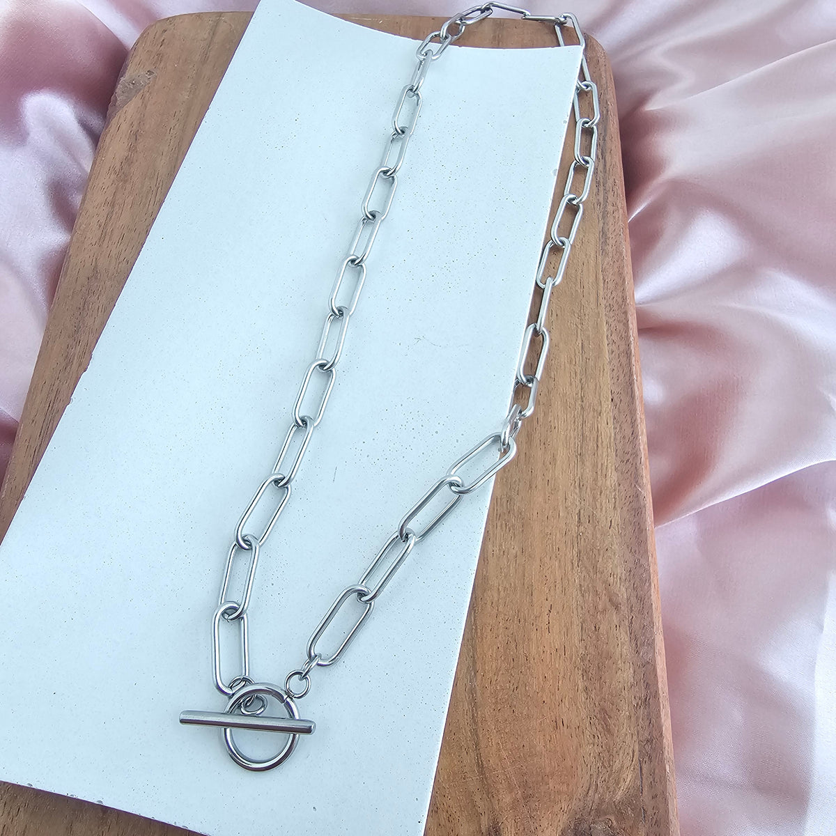 Luxe Chunky Paper Clip Chain - 18" - Silver