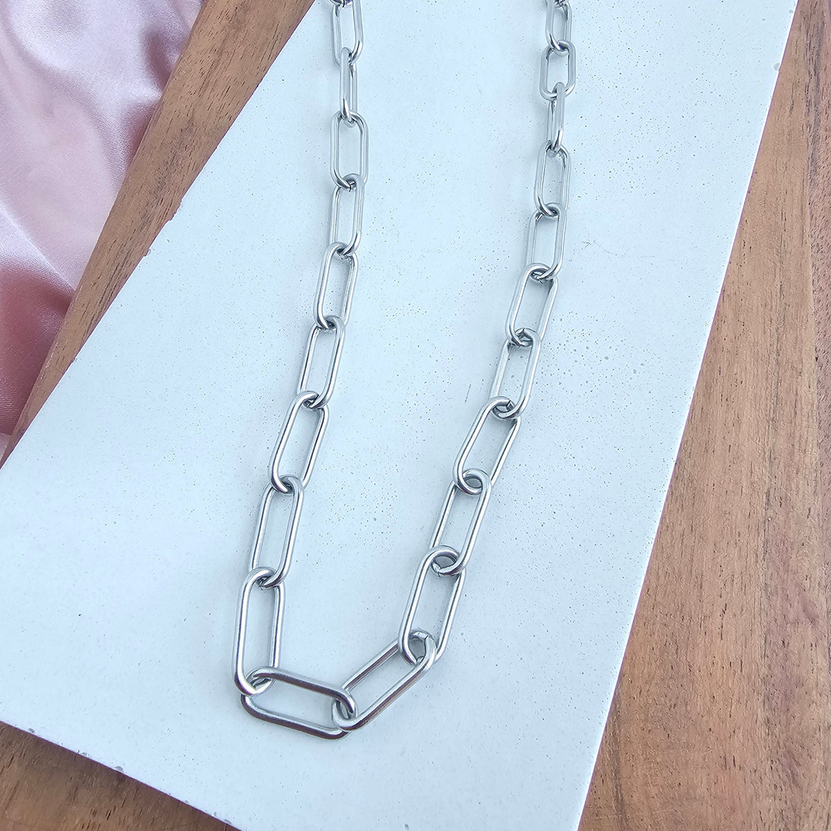 Luxe Chunky Paper Clip Chain - 18" - Silver