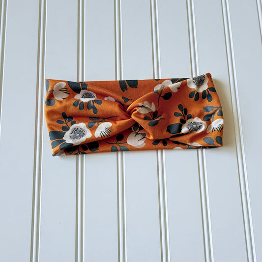 Headband - Fall Orange Floral